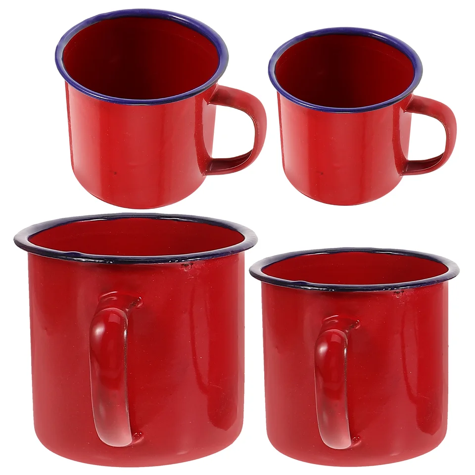 Eamel Káva hrnčeka čajový koláč šálku Hot Pot 4-Piece Set Travel Raňajky šálky 6 cm červené
