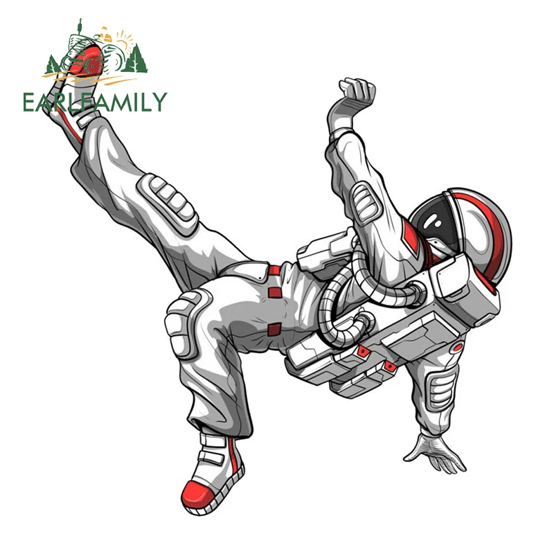 Earlfamily 13 cm x 12,8 cm pre vesmírny astronauut futbalové nálepky na opaľovací krém kreatívne obtisky