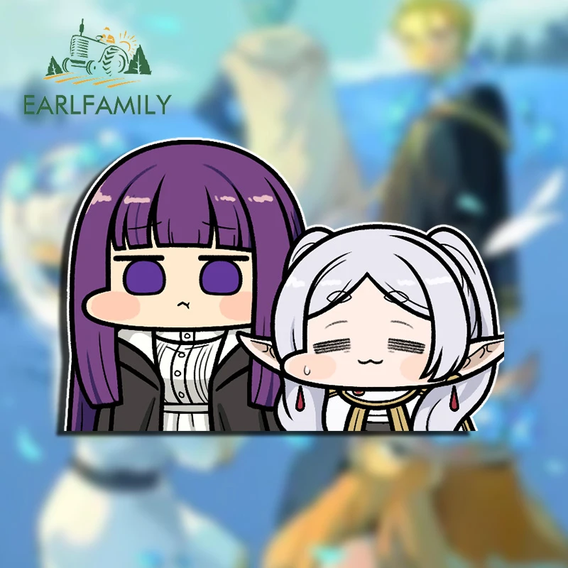 Earlfamily 13 cm x 8,9 cm pre Frieren Chibi Cute Cuil Stickers Moderné nepremokavé obtisky Kreatívne okná karavanový štítok