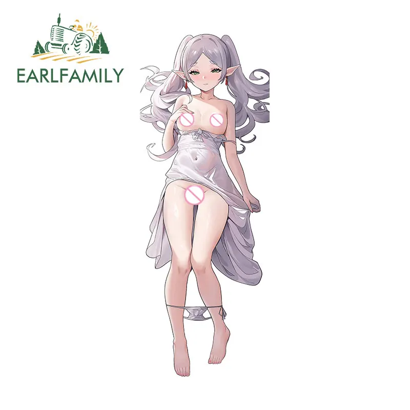 Earlfamily 13cm x 4,9 cm hentai Frieren sexy nálepky na auto NSFW Osobnosť Zaujímavé spätné zrkadlo JDM nálepka