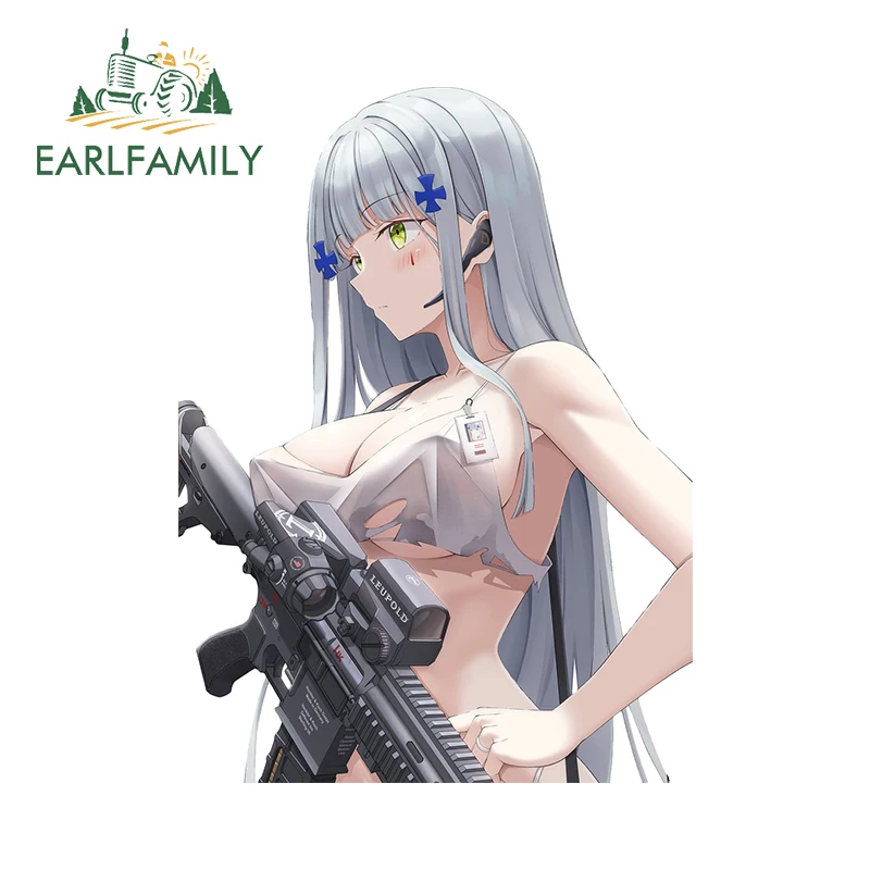 Earlfamily 13cm x 9.6cm Sexy Gun Loli Peek Sticker automobil NSFW Tattered podprsenka anime Anime prilba módne závodné príslušenstvo karavan