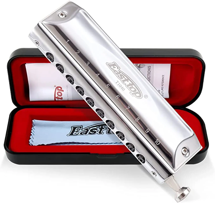 East Top T1040 Chromatická harmonika Key of C, profesionálny ústa organ s posúvačom pre dospelých, profesionálov a študentov