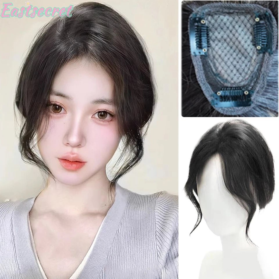 EastSecretsynthetic Parochne Bangs Clips Dámske nadýchané vysoké kraniálne vrchné kryt