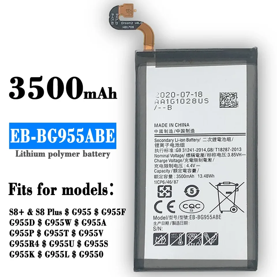 EB-BG955ABE batéria pre Samsung Galaxy S8 Plus+ 3500MAH G9550 G955 G955T G955S G955P G955V G955R4 G955F/A/U/S/K BATERIA