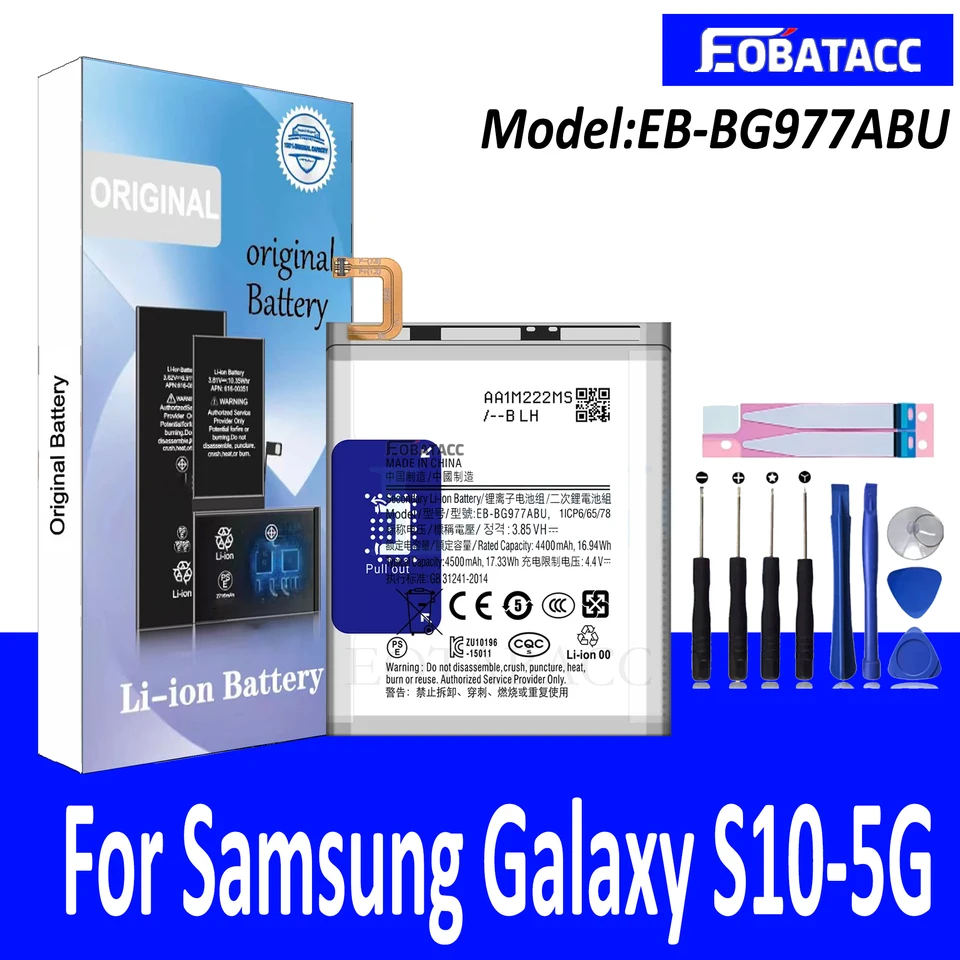 EB-BG977ABU 4500MAH Nabíjateľná batéria smartfónov pre batérie Samsung Galaxy S10 5G Verzia S10 x S10X Mobilný telefón batérie