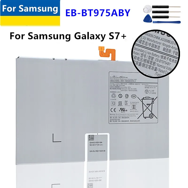 EB-BT975ABY Výmena batérie pre batériu Samsung SM-T976B pre Galaxy S7 + SM-T976B Tablet Battery + Free Tool Tools