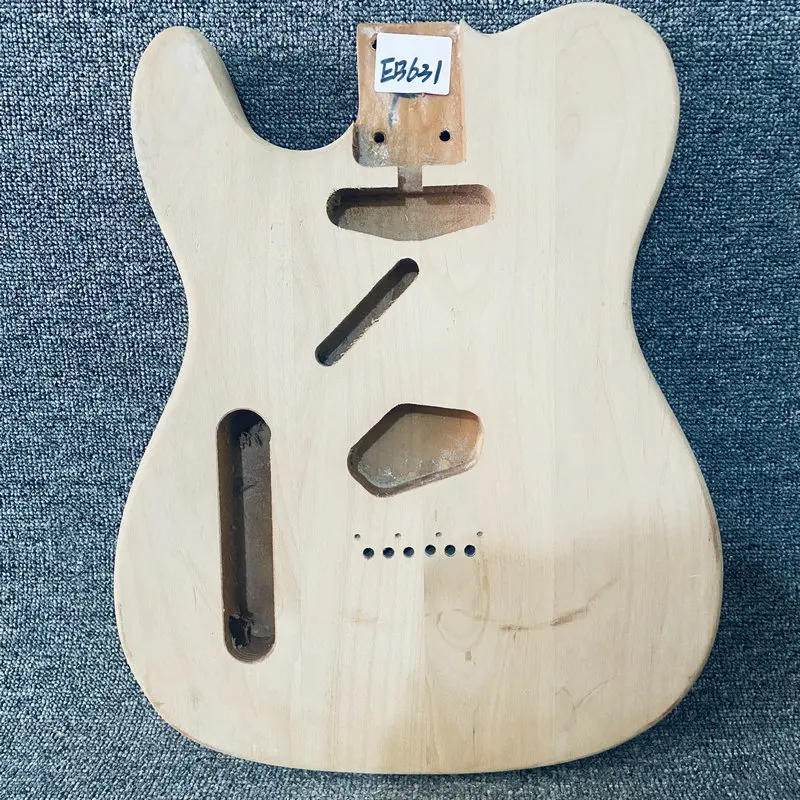 EB631 ľavá ruka TL Guitar Body v prírodnej farbe Solid Alder Wood Standard Tele Pickups pre domácich majstrov nedokončených gitarových dielov pre domácich majstrov