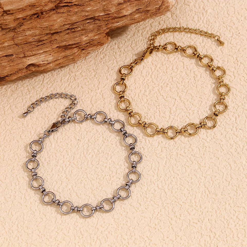 Ebbelle Round Chain Cross Cross Buckle Zostrihovacia reťaz členka