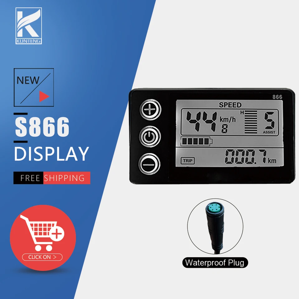 Ebike Bafang 866 LCD Displej 5pin ženská zástrčka pre 8fun stredný pohon motora BBS01 BBS02 BBSHD Elektrické náhradné diely na bicykli
