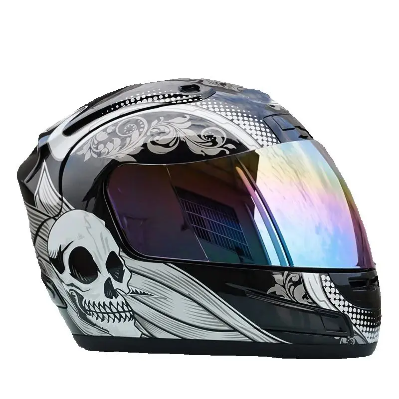ECE schválená prilba na motocykel lebky plná tvár prilba pri prilbe Casco Ml XL XXL Racing Racing Fast Men bezpečnostná prilba Casque