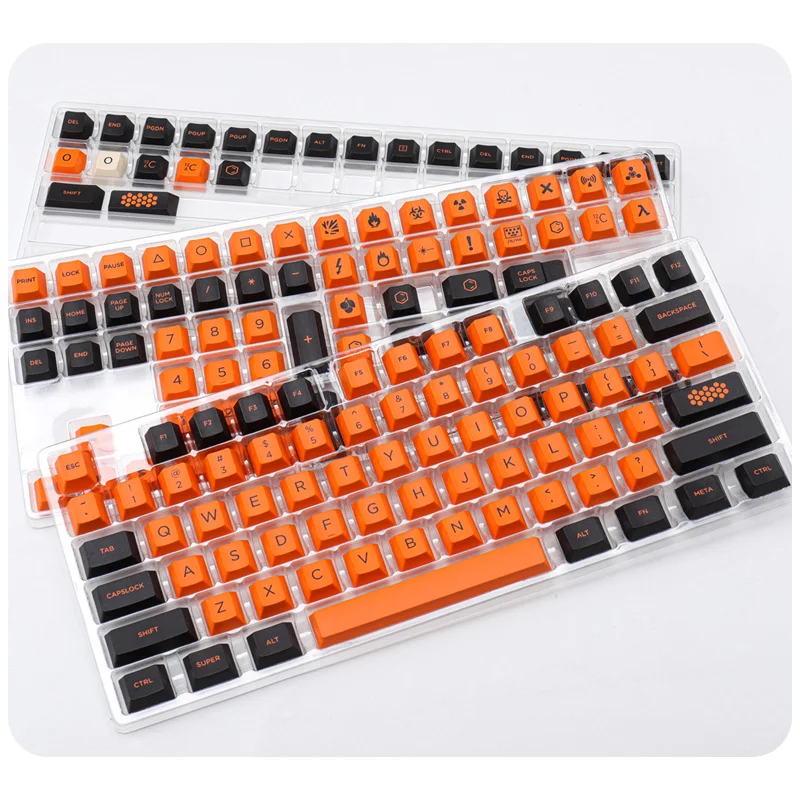 Echome uhlíkové kľúče nastavia vlastné oranžové PBT Klávesové čiapky čerešňové čiapky 68 98 104 87 75 108 pre MX spínačov mechanickú klávesnicu