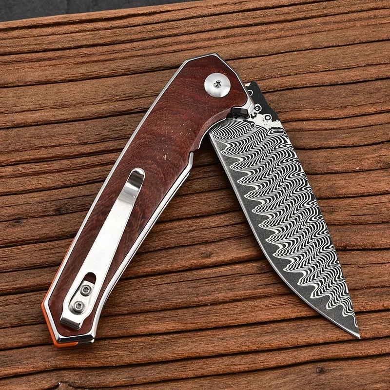 EDC skladací nôž kovaný damascus vg10 oceľový skladací nôž vonkajšie nože prenosný vreckový nôž kemping