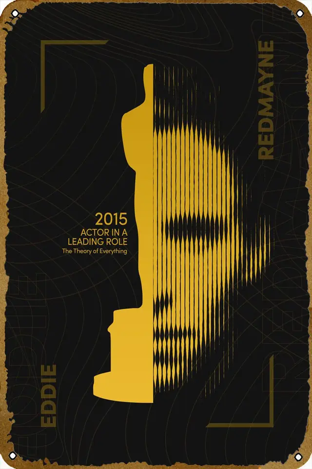 Eddie Redmayne Oscar Movie Cin Sign Vintage Metal Sign pre mužov Plaque Wall Decor for Bar Pub Home Cafe 8x12 palca