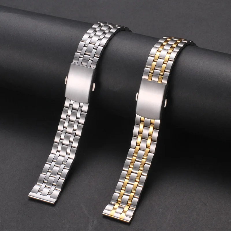 Edge oceľový remienok na všeobecné účely gombíkový pásový pásik s pásmovými pásikmi s 18 mm 20 mm 22 mm náramok WatchBand