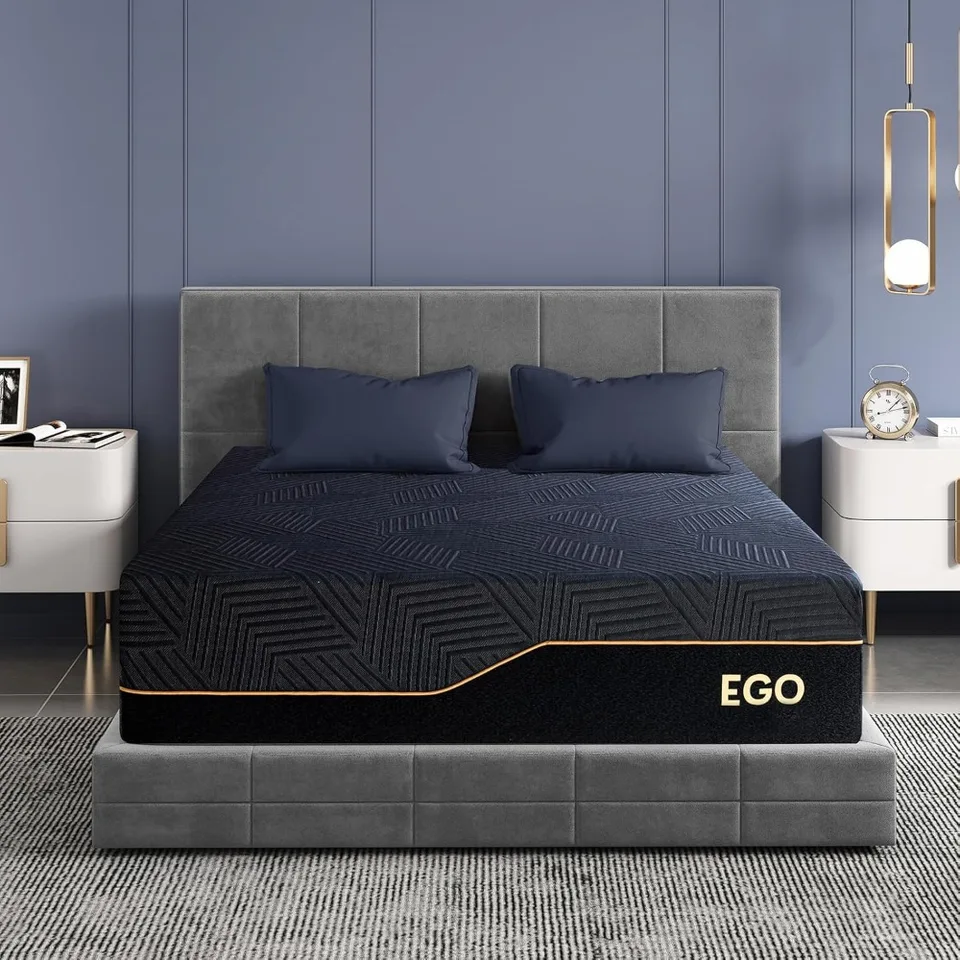 Egohome 14 palcový matrac s veľkosťou pamäť King Veľkosť pre bolesť chrbta, lôžko chladiaceho gélového matraca v krabici vyrobenej v USA, certif Certipur-us Certif