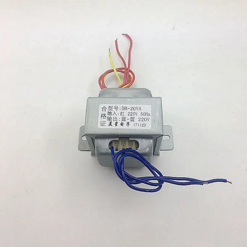EI57 Izolačný transformátor DB-20VA 20W 220V 220V 1: 1 Izolácia bezpečnosti proti rušeniu