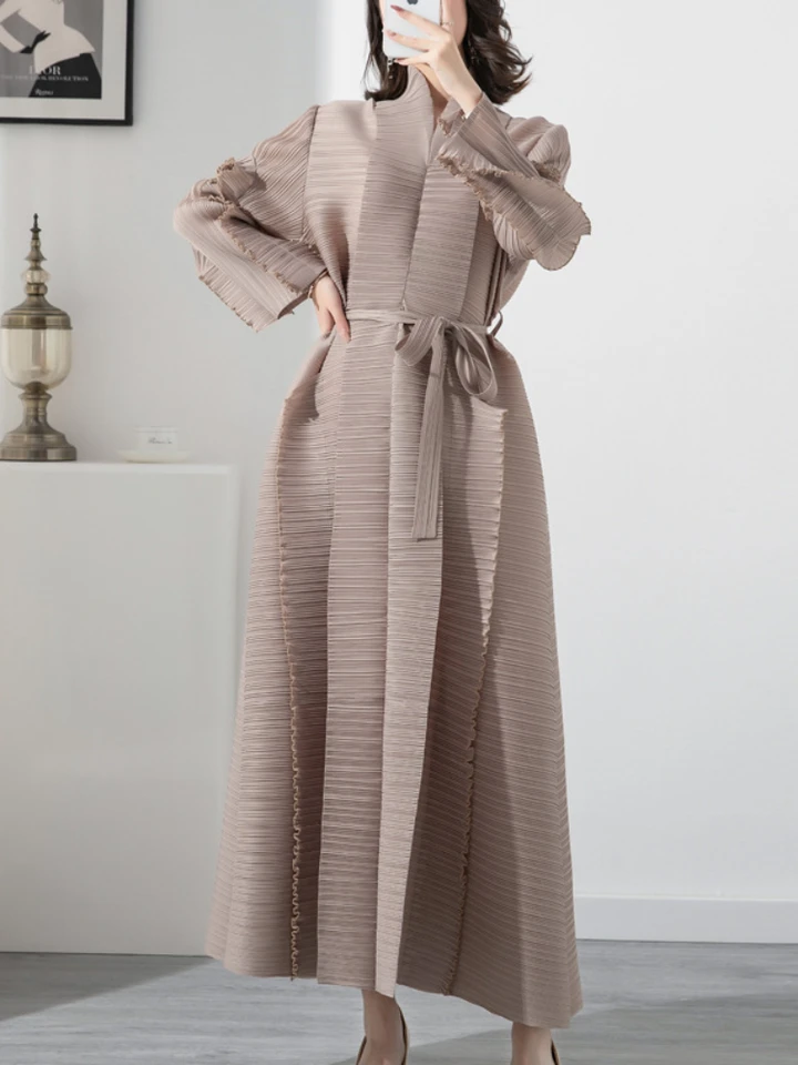 Eid 2025 Dubaj Moslim Abaya Dámske šaty jesenné dlhé skladané šaty midi bandážové šaty festival festival maximum fold vestidos largos