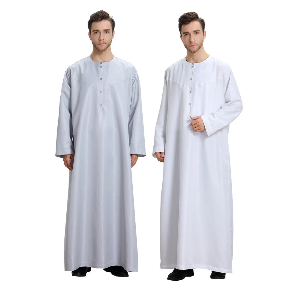 Eid al-Fitr moslimské mužské mužské tuhé rukávy, saudskoarabské, Blízky východ, turecké moslimské oblečenie S-3XL