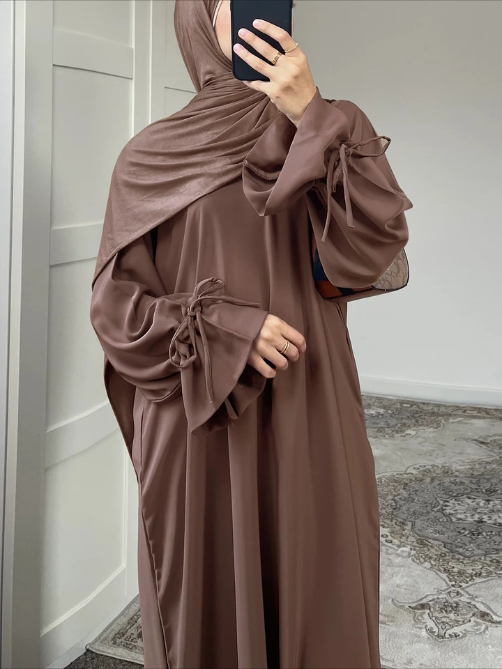Eid moslimské šaty pre ženy Abaya luk jalabiya ramadán šnurovanie Up Vestidos Largos Islam arabský dlhý rúž Maroko dubaj kaftan 2025
