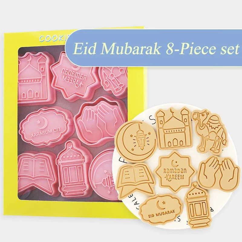 Eid Mubarak 2025 Biscuit plesne Cookie Cutter Ramadan Decoration DIY Islamská moslimská párty dekor Al Adha Ramadan Kareem Eid Mubarak