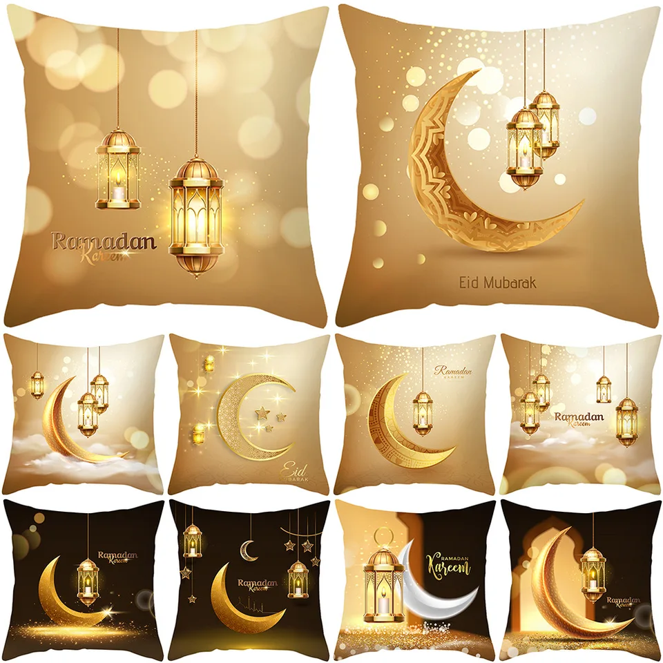 Eid Mubarak dekor vankúšový kryt pomoci ramadánu dekorácie 2024 Islamský moslim