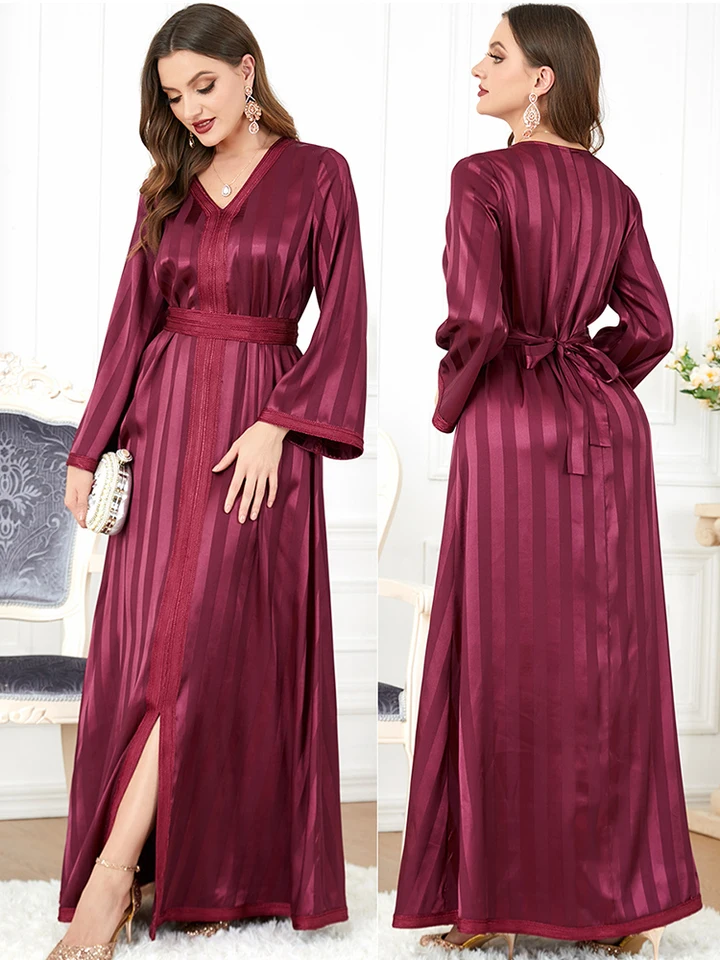 Eid Party Moslimské šaty Ženy Abaya výšivka Maroko Party Days Dubai Abayas Kaftan Abaya Islam Turecko arabské dlhé rúcho