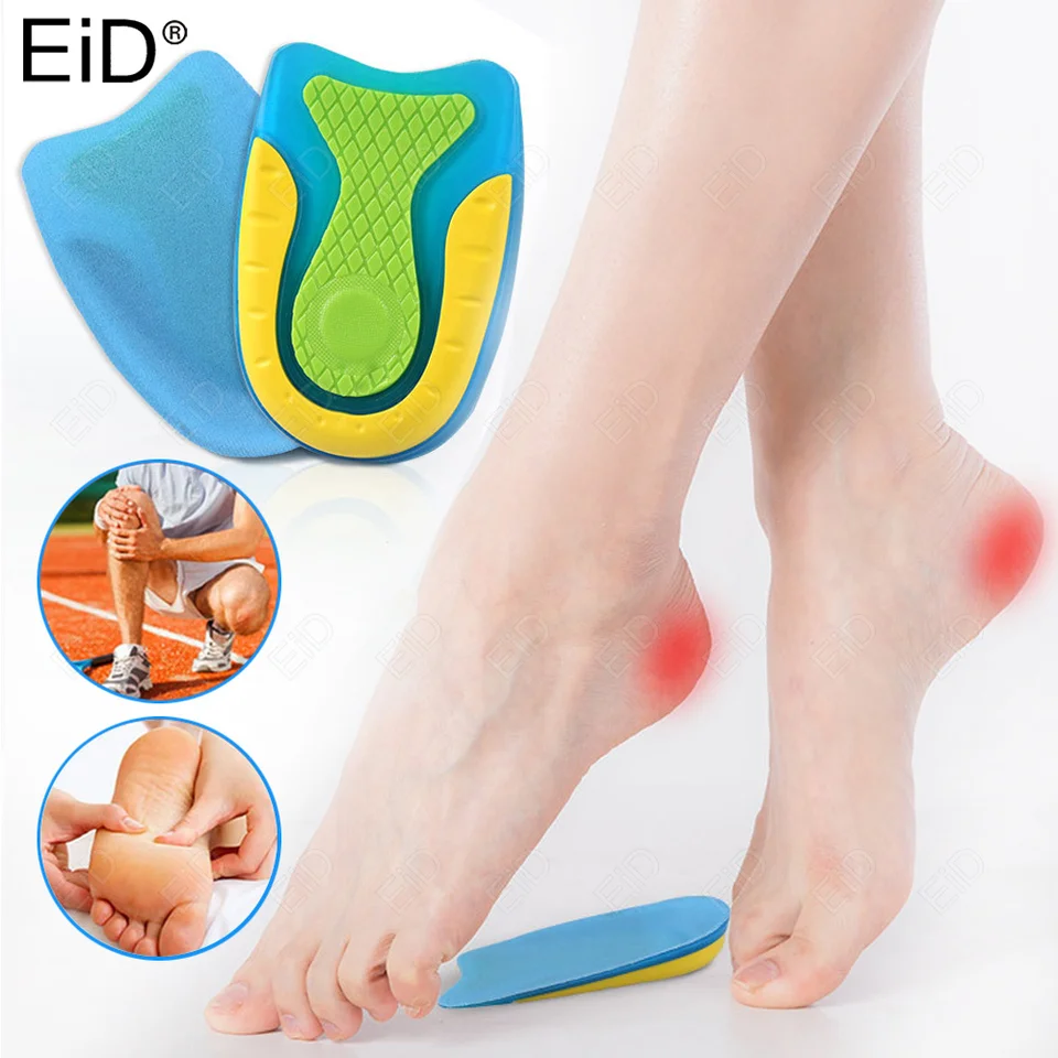 Eid silikagél päta podložka podložka mäkká elasticita chránič nohy Chrániče Men Ženy Vonkajšie športové vložte jediný absorpčný náraz