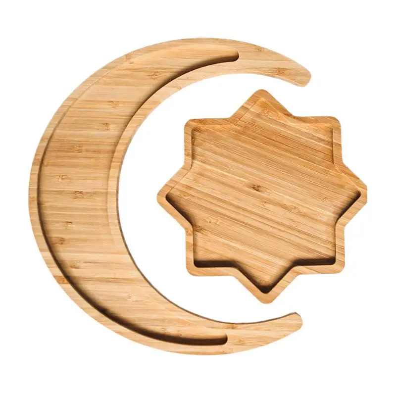 Eid Star Moon Tray Snack Sedu, ktorý podáva eid mesačné podnosové koláče pečivo a držiak na držiak na cukrovinky podnosové stolové stoly dekorácie tanier