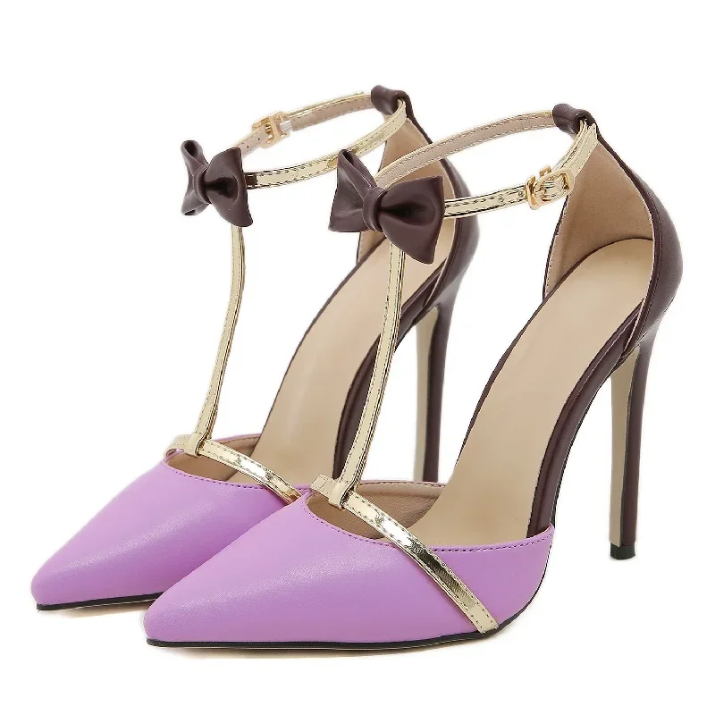 Eilken Street Style špicatý špičkový spánkový remienok Žena pumps módne tenké vysoké podpätky sandále sexy párty ples topánky