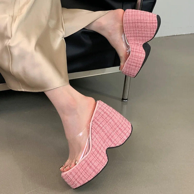 EILYKEN 2025 Summer PVC Transparentné kliny platformy Dám