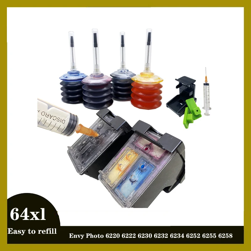 Einkshop 64 XL Rekvil Atrated Cabtridge Nahradenie pre HP 64XL Envy Photo 7120 7130 7132 7134 7155 7158 7164 7800 7820 TLAČ