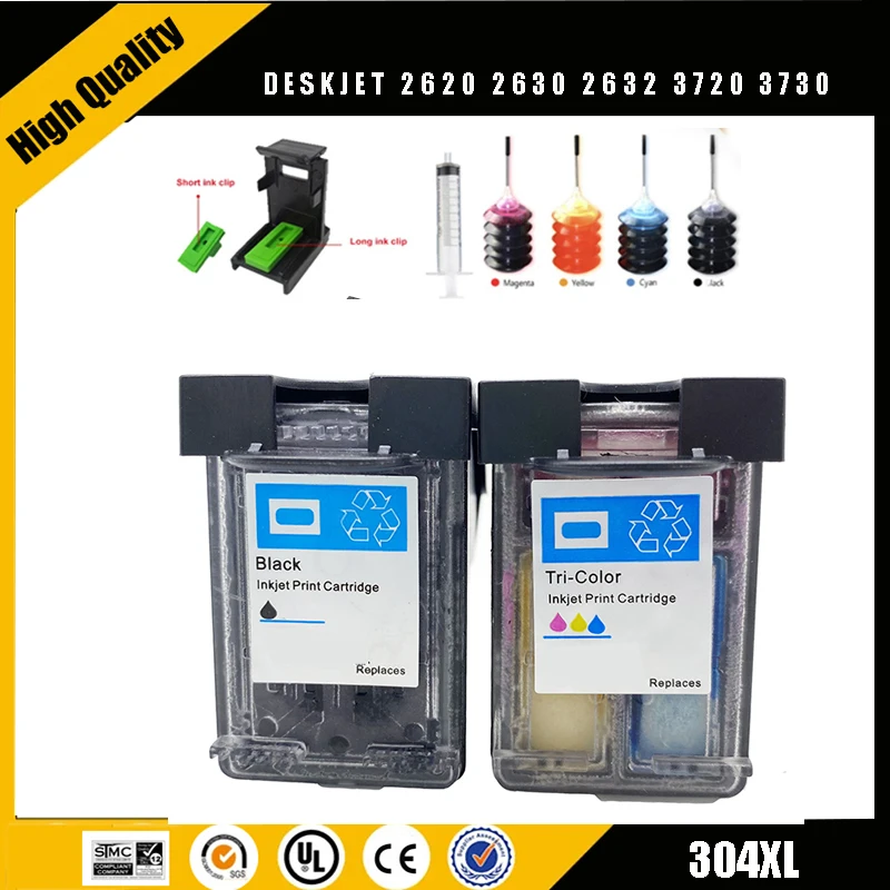 Einkshop pre HP 304 XL 304XL Repiluble Atrament Cabtridge Nahrádza za HP304 Envy 5010 5030 5020 Deskjet 2620 2630 2632 3720 3730