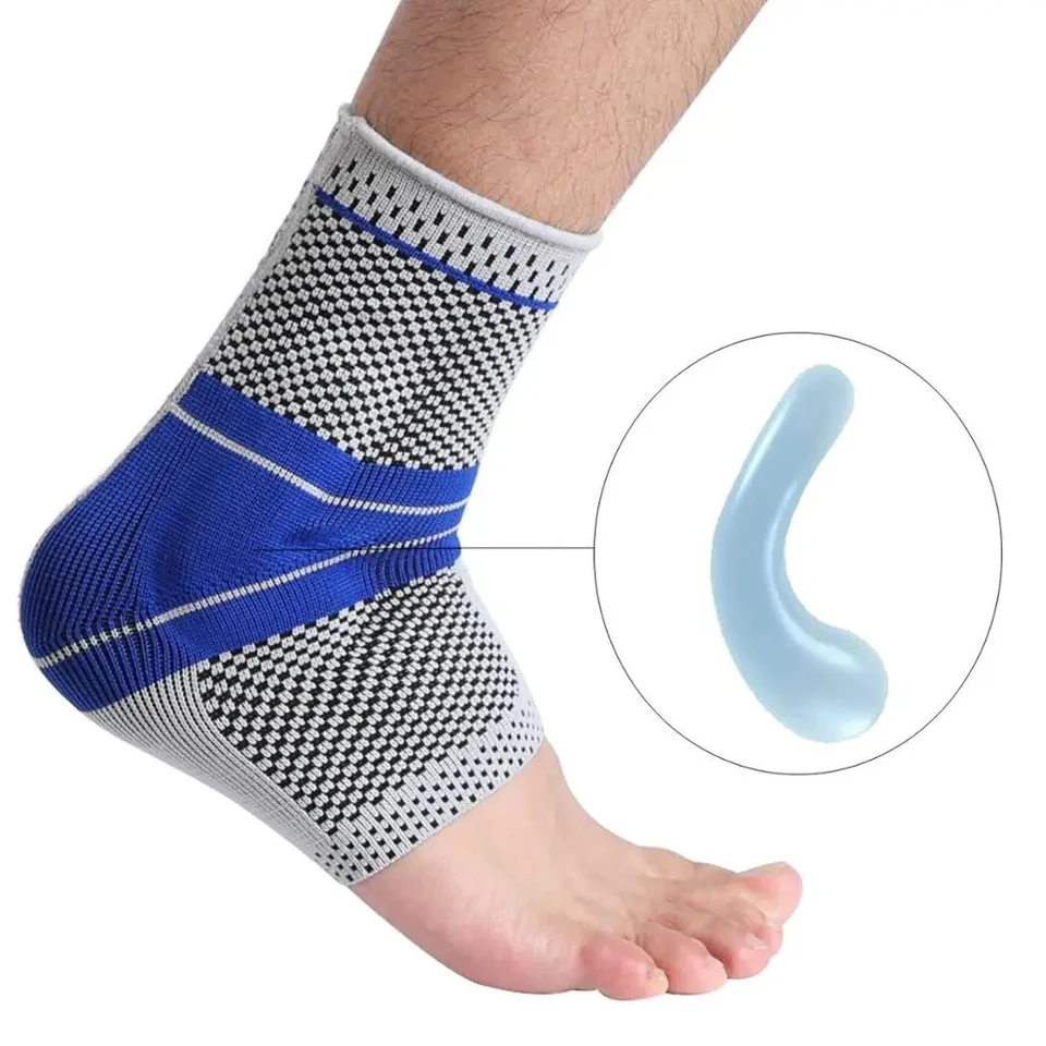 Elastická podpora silikónového členku, kompresia fitness, ochranca členku, basketbal, futbal, tenis, vankúšik na silikagéli