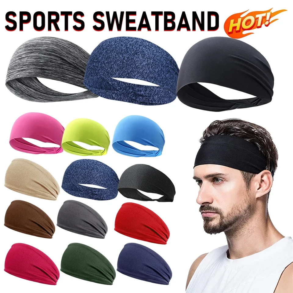 Elastické športové čelenky Rýchle suché absorpčné potenie Hairband proti skĺznutia čelenky priedušnej hlavy pre jogu bežecká cyklistika