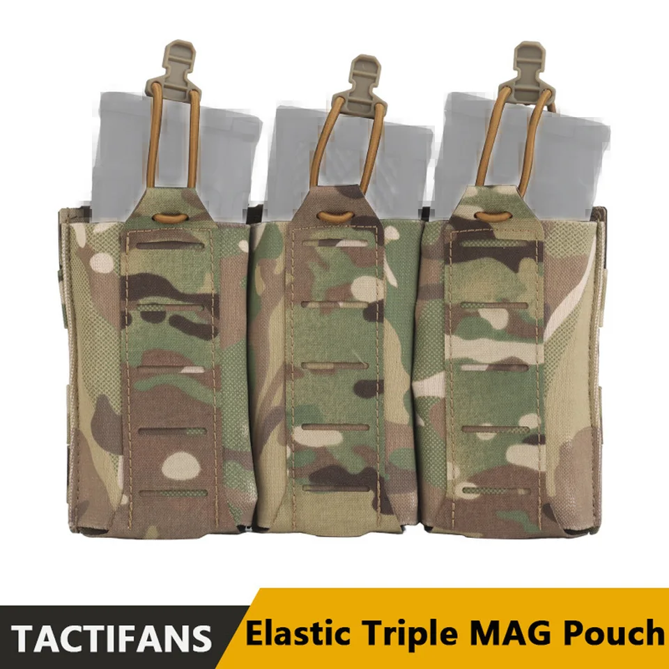 Elastický trojitý časopis Vrecko Molle M4 Ar15 Otvorené top magické puzdro Bungee Pull Tab Pull Tab predné magné panely Panel Lunting