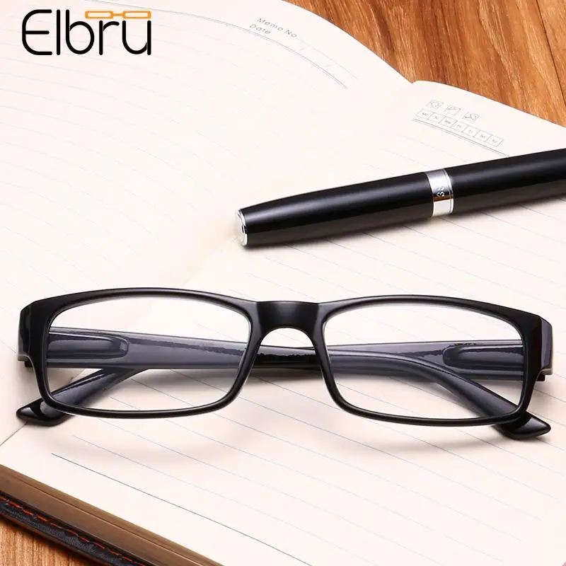 Elbru 0,5+0,75+1+1,25+1,5+1,75+2+2,25+2,5+3+4 čierne štvorcové okuliare na čítanie Muži Presbyopické okuliare Unisex Presbyopické okuliare