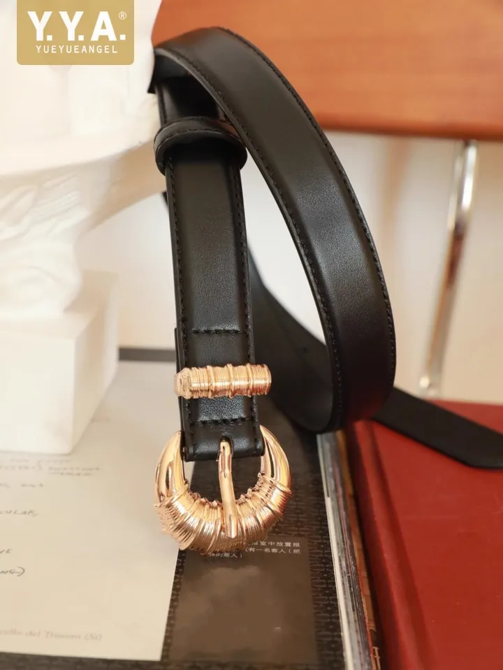 Elegantná kancelárska dáma dámska pinová spona spona Cowhide Originálny kožený pás Ženský pásový remienok pre nohavice módne doplnky