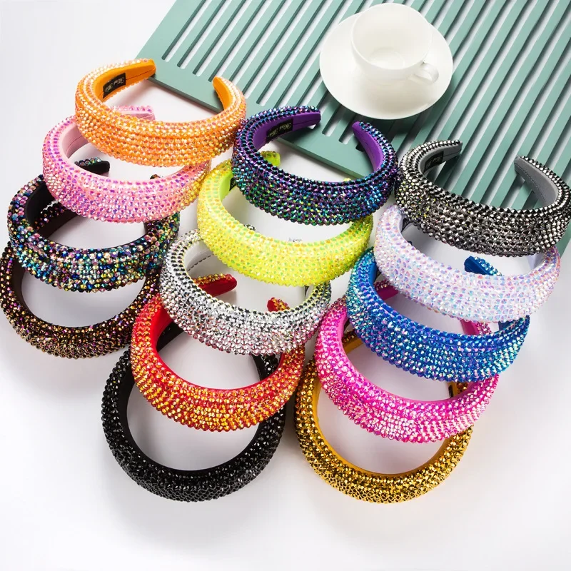 Elegantné barokové viacfarebné krištáľové čelenky pre ženu kúzlo farebné korálkové špirálové špongie Hairband Female Party Cherak strany