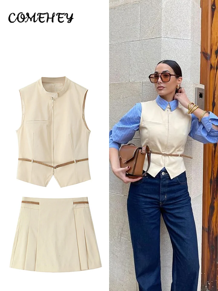 Elegantné kožené opasky Ženy sukňa sukňa móda slevels ec zips zips paleted mini sukne jarné letné kancelárske outfits