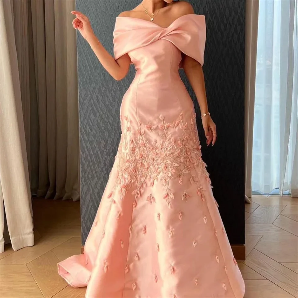 Elegantné ružové V-krk z ramenného peria A-line Formálne večerné šaty narodeninové oslavy Prom šaty prispôsobené
