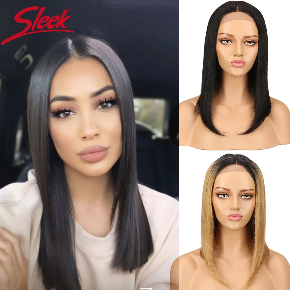 Elegantné čipky ľudské vlasové parochne pre ženy rovné Bob brazílske vlasové parochne Dlhé hnedé červené farby Časť čipky parochne Skutočné ženy