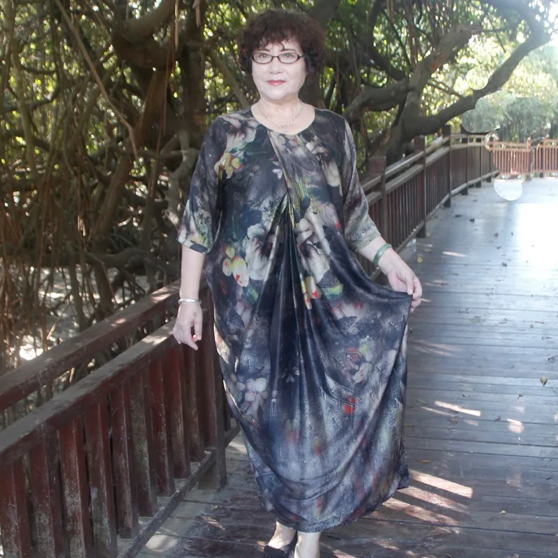 Elegantné šaty ženy Vestidos 5xl 6xl 7xl plus prehodené príležitostné voľné maxi šaty pre ženy kvetinové letné šaty H562