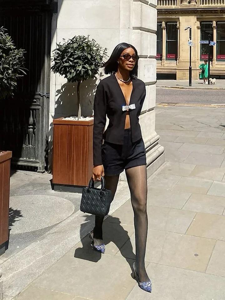 Elegantné ženy 3D luk dlhé rukávy kabáty Mini sukne obleky Chic V krk štíhle plodiny vrcholy hip zabalení sada sety sexy lady ulica oblečenie