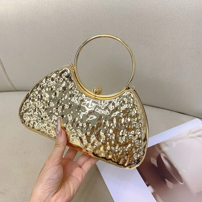Elegantný socialt štýl Trendy nepravidelný diamantový kabelku tvrdý povrchový reťazec spojku spojku pre večerné hostiny a večierky
