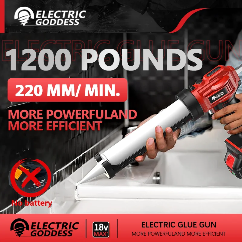 Elektrická bohyňa elektrická lepidlo Glue Gun Wireless Dvere a okenné sklo Elektrické šijacie lepidlo LED Nástroj pre Makita 18V lítiovej batérie
