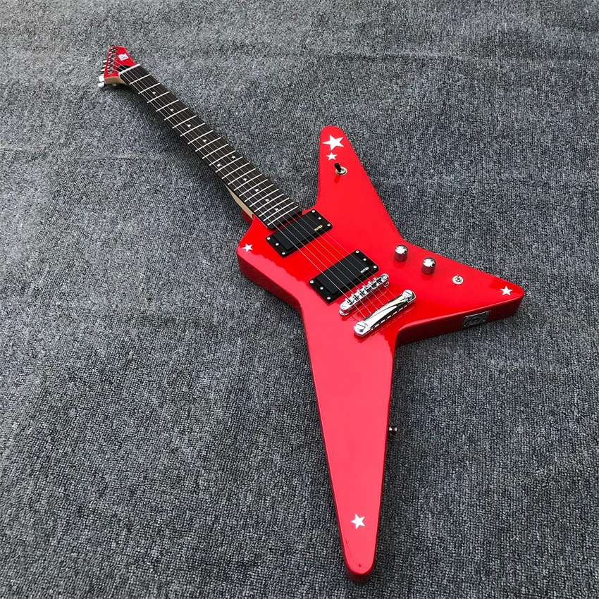 Elektrická gitara s červený