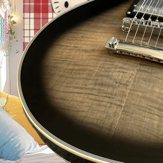 Elektrická gitara, vyrobená z továrne na prispôsobené javora a broskyňového dreva, dostupná vo viacerých farbách, poštovné zdarma v sklade G1
