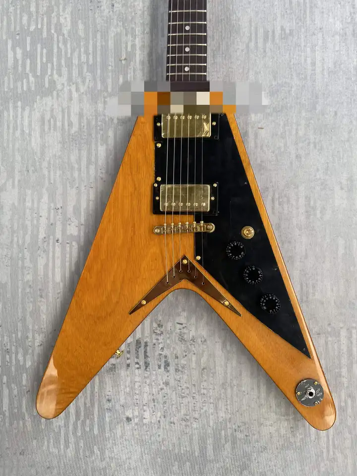 Elektrická gitara. Vyrábajte v Číne. Mahodé telo. Na sklade, G11