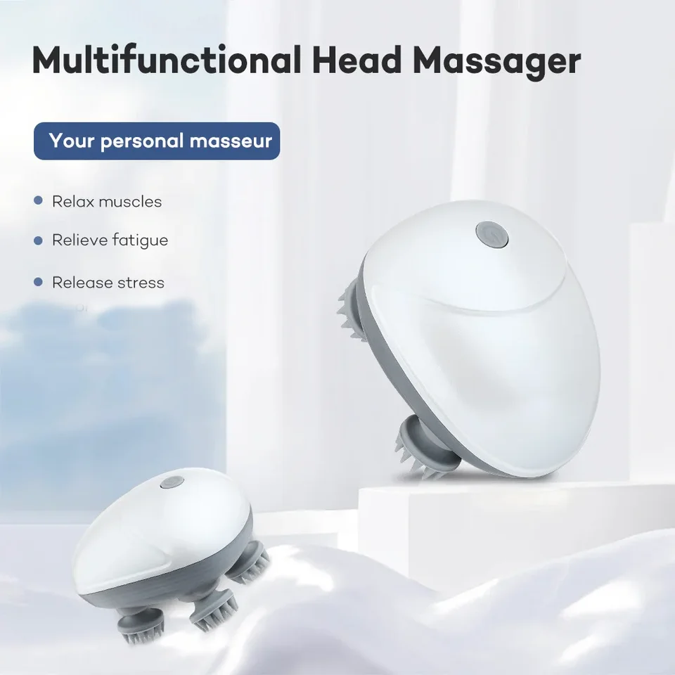 Elektrická hlava Káša hlavy pre rast rastu vlasov Relaxujte so 4 masážnymi hlavami Massager Relax Prenosná prenosnosť krku ramena