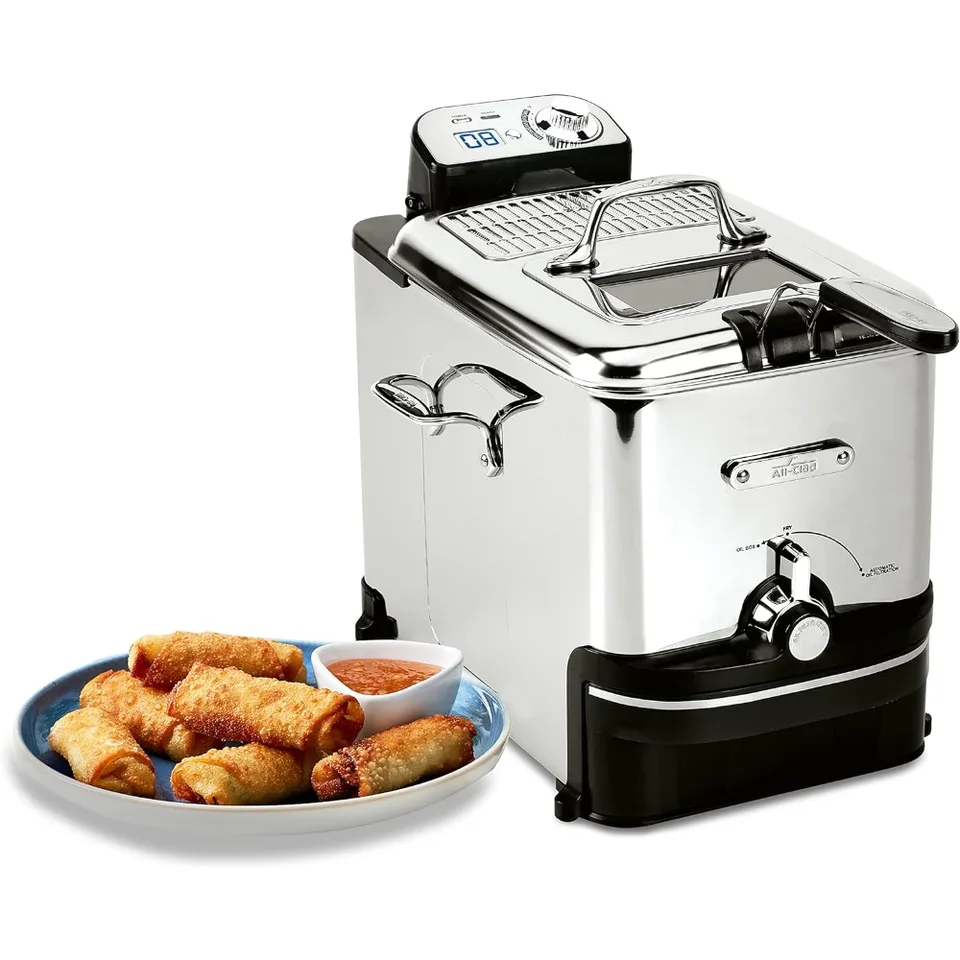 Elektrická nehrdzavejúca oceľ hlboký fritéza s košom 3,5 -litrová olejová kapacita, kapacita potravín 2,6 libier 1700 Watts Watt Washer Safe